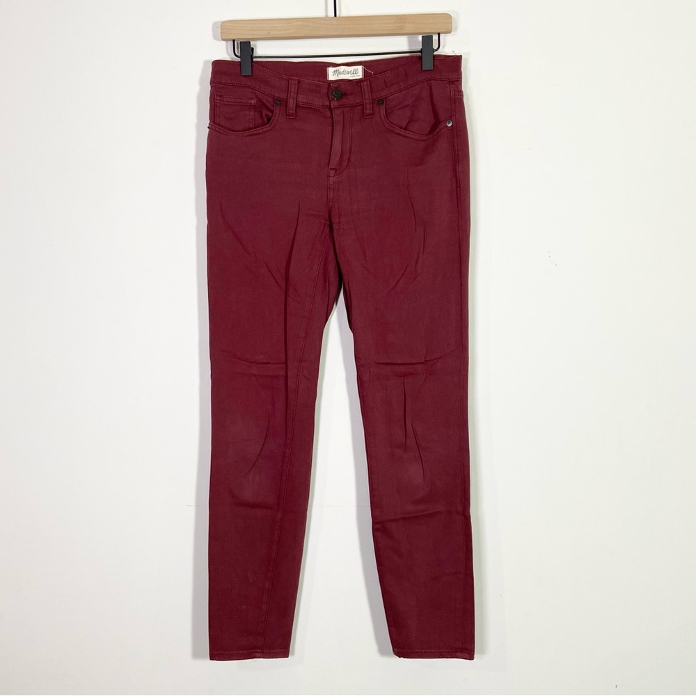 Madewell Dark Red Mid Rise Skinny Jeans